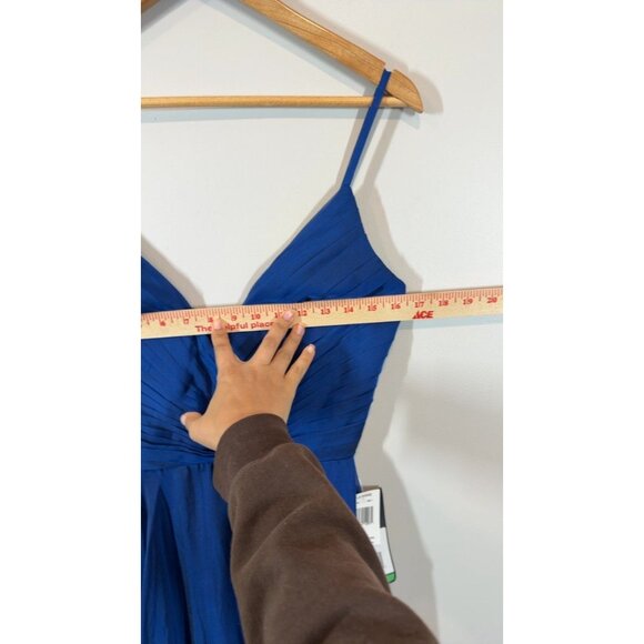 La Femme Royal Blue Formal Evening Gown Dress Size 6 Spaghetti Strap V-Neck - Picture 7 of 8